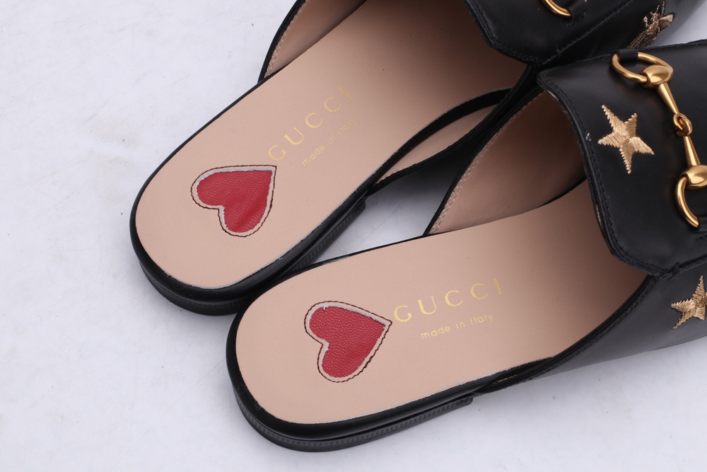Princetown embroidered leather slipper